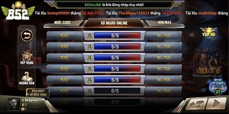 Chiến thuật xì tố B52 Club đẳng cấp